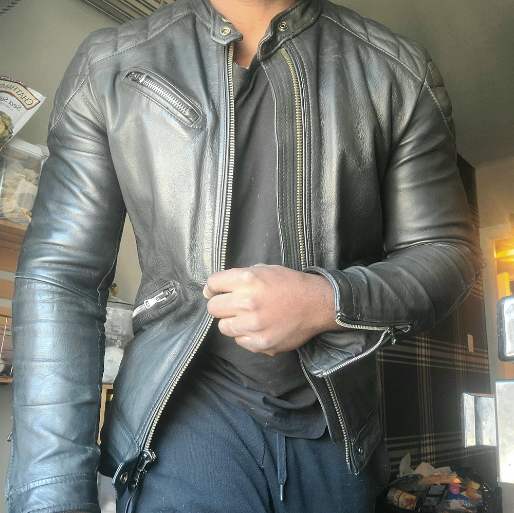 Mango leather jacket - Picture 2 of 7